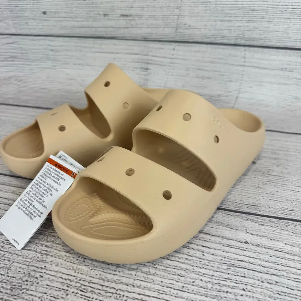 Crocs Unisex Cream Classic Slip On Sandals Size Men's 11